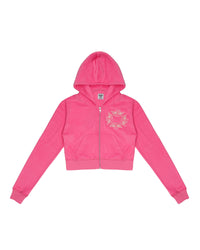 Thumbnail for Pinky Promise Zip Up Terry Cloth Hoodie Pink, Tee Casuals by Boys Lie | LIT Boutique