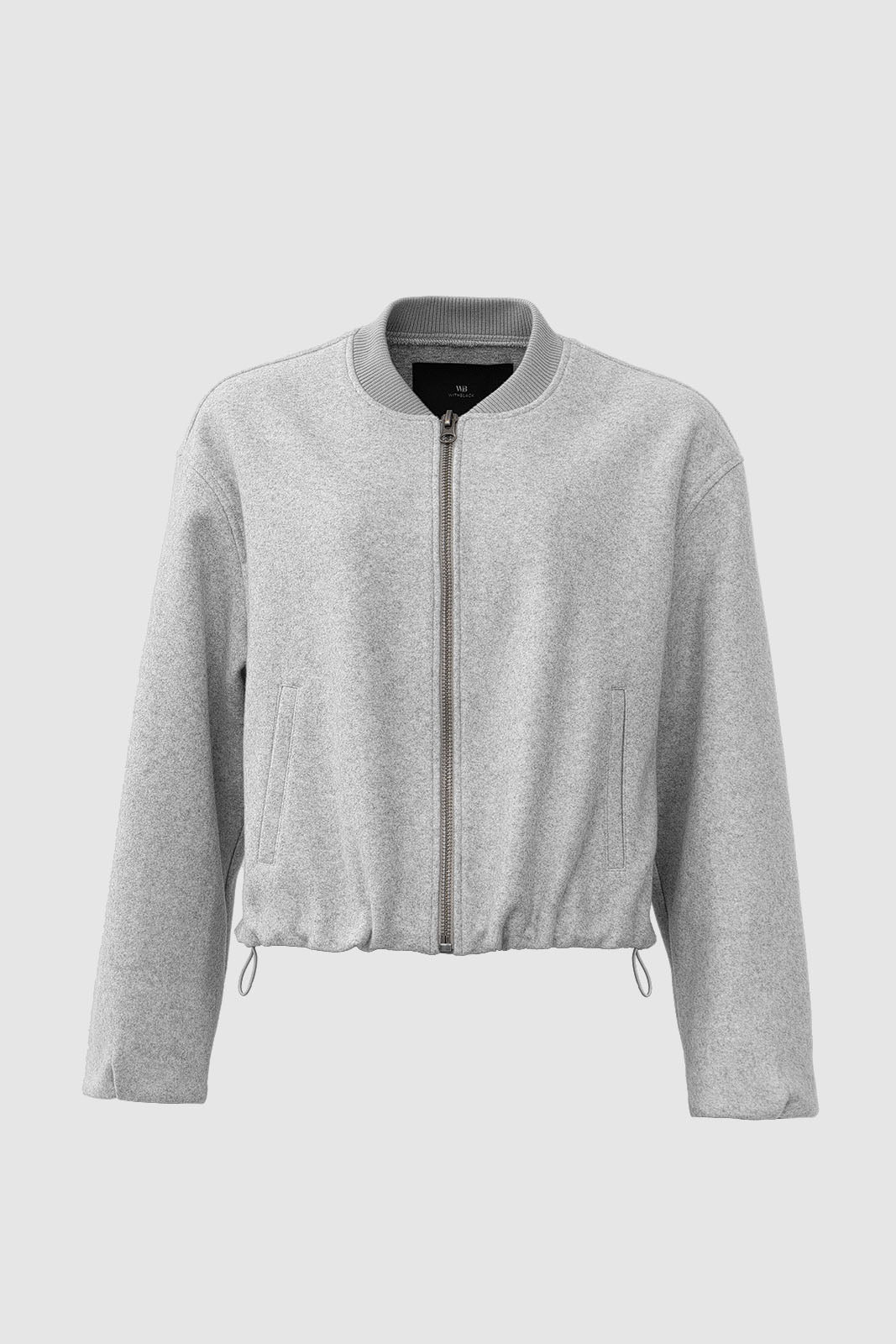 Briella Bomber Jacket Light Grey Melange, Jacket by With Black | LIT Boutique