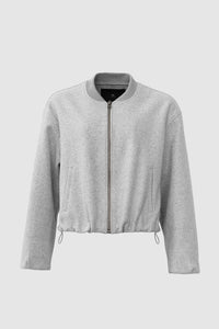 Thumbnail for Briella Bomber Jacket Light Grey Melange, Jacket by With Black | LIT Boutique