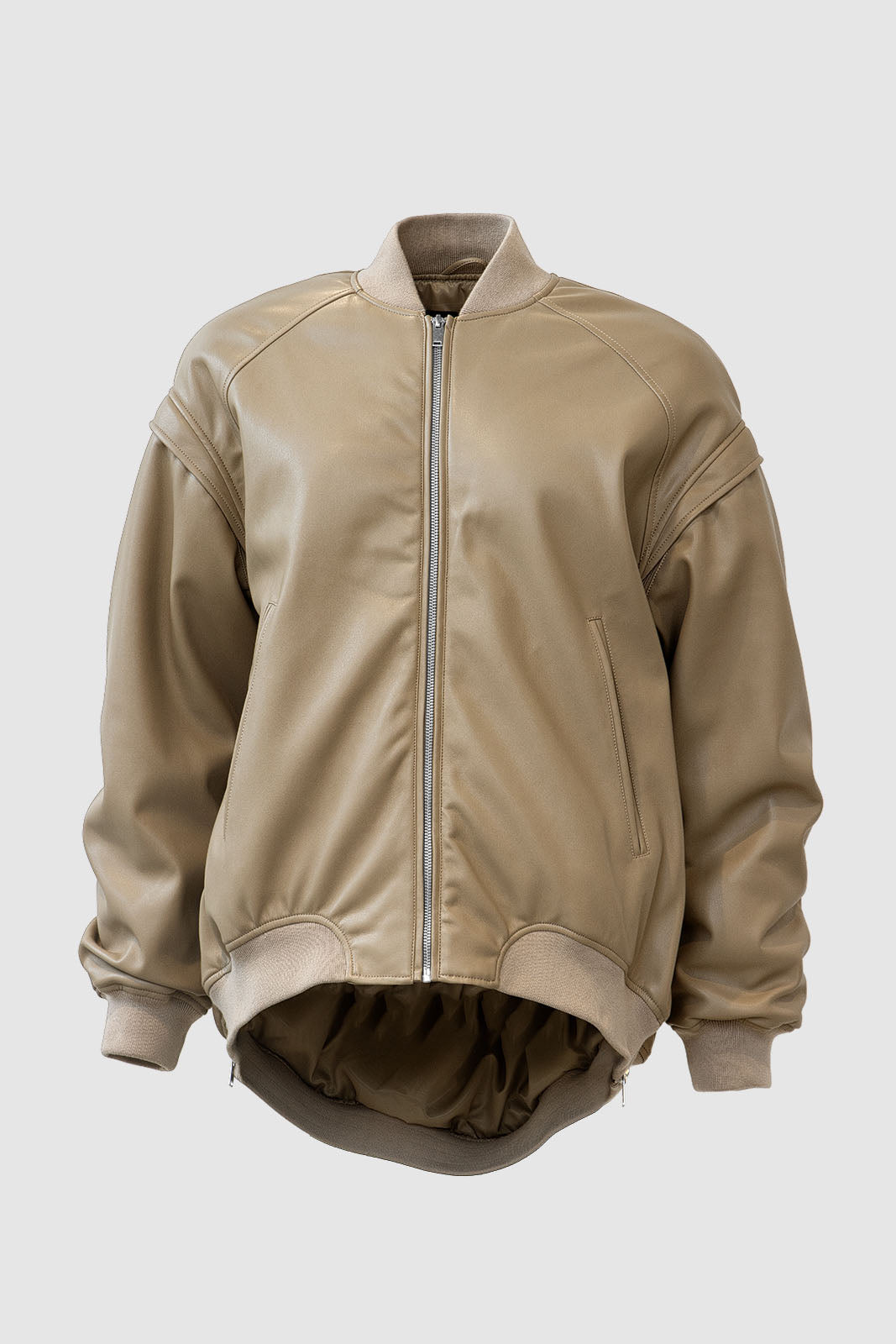 Valerie Vegan Bomber Jacket Desert Taupe, Jacket by With Black | LIT Boutique