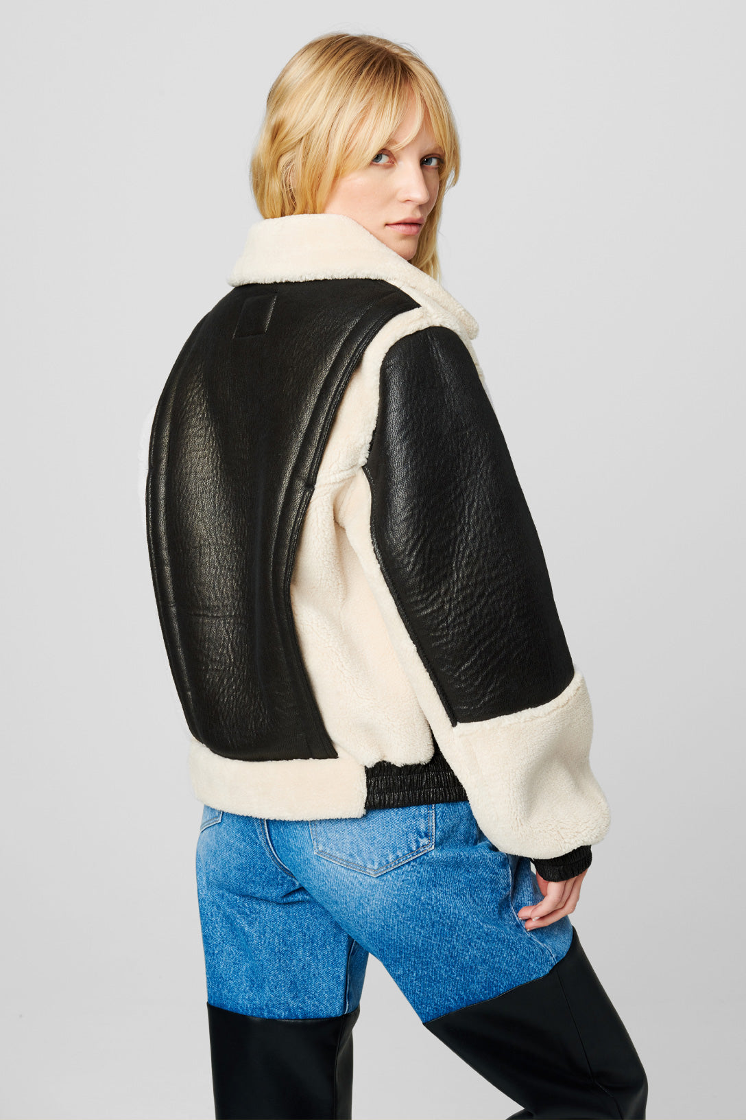 Blaze Out Leather Sherpa Jacket, Jacket by Blank NYC | LIT Boutique