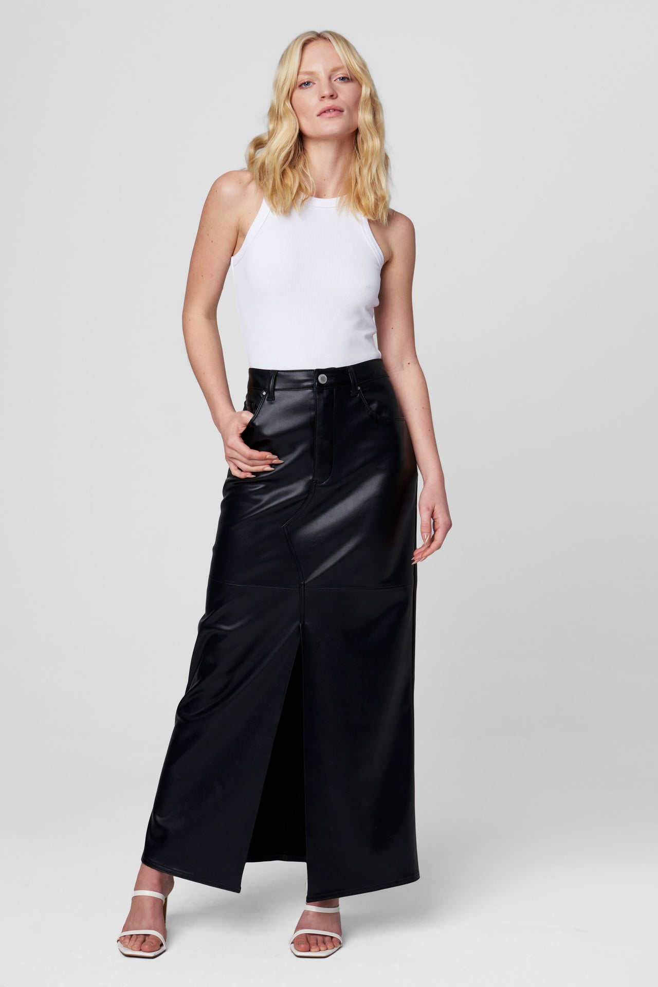 Night Talk Midi Skirt Black, Midi Skirt by Blank NYC | LIT Boutique