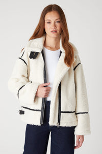 Thumbnail for Checking In Jacket Off White, Coat Jacket by Blank NYC | LIT Boutique