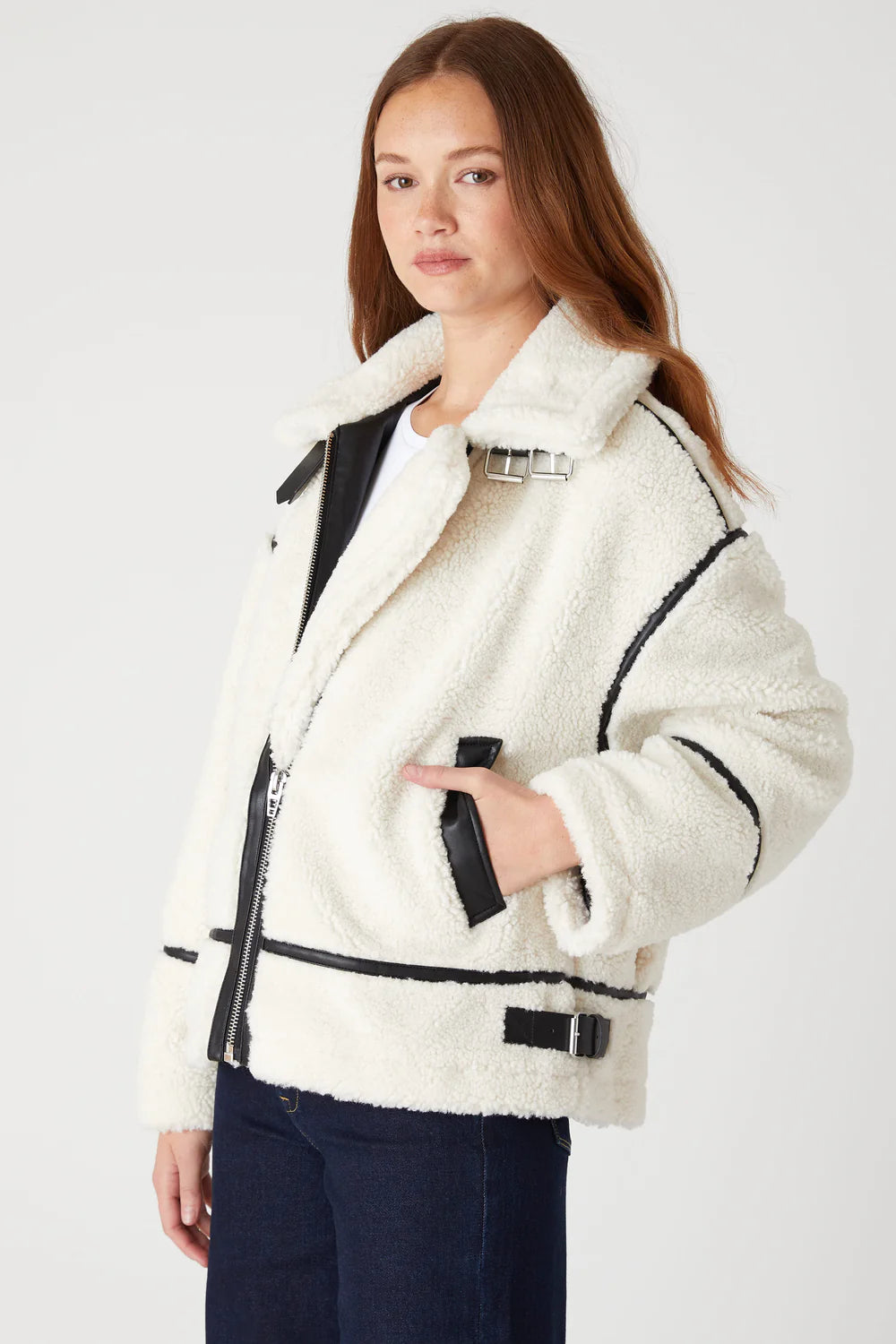 Checking In Jacket Off White, Coat Jacket by Blank NYC | LIT Boutique