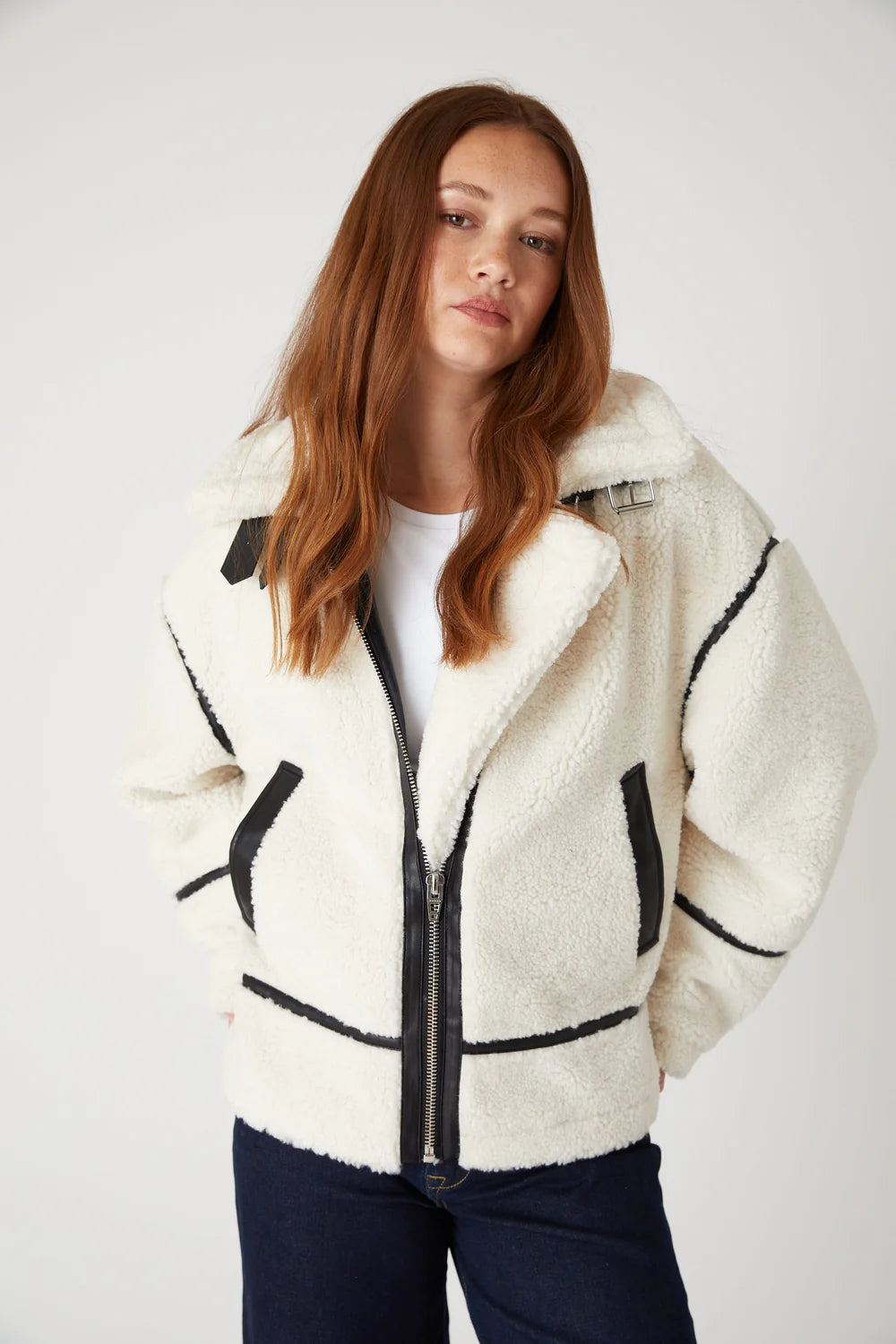 Checking In Jacket Off White, Coat Jacket by Blank NYC | LIT Boutique