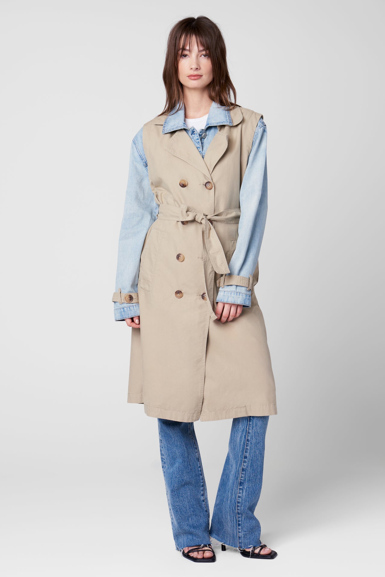 First Row Jean x Trench Coat, Coat Jacket by Blank NYC | LIT Boutique