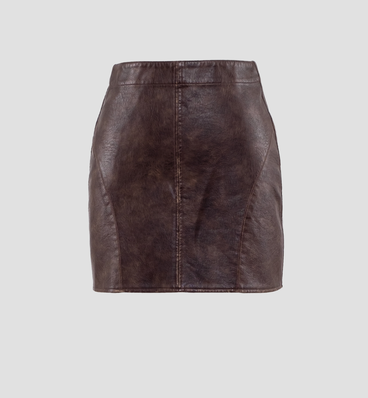 Mini Leather Skirt Dark Brown, Mini Skirt by Moon River | LIT Boutique