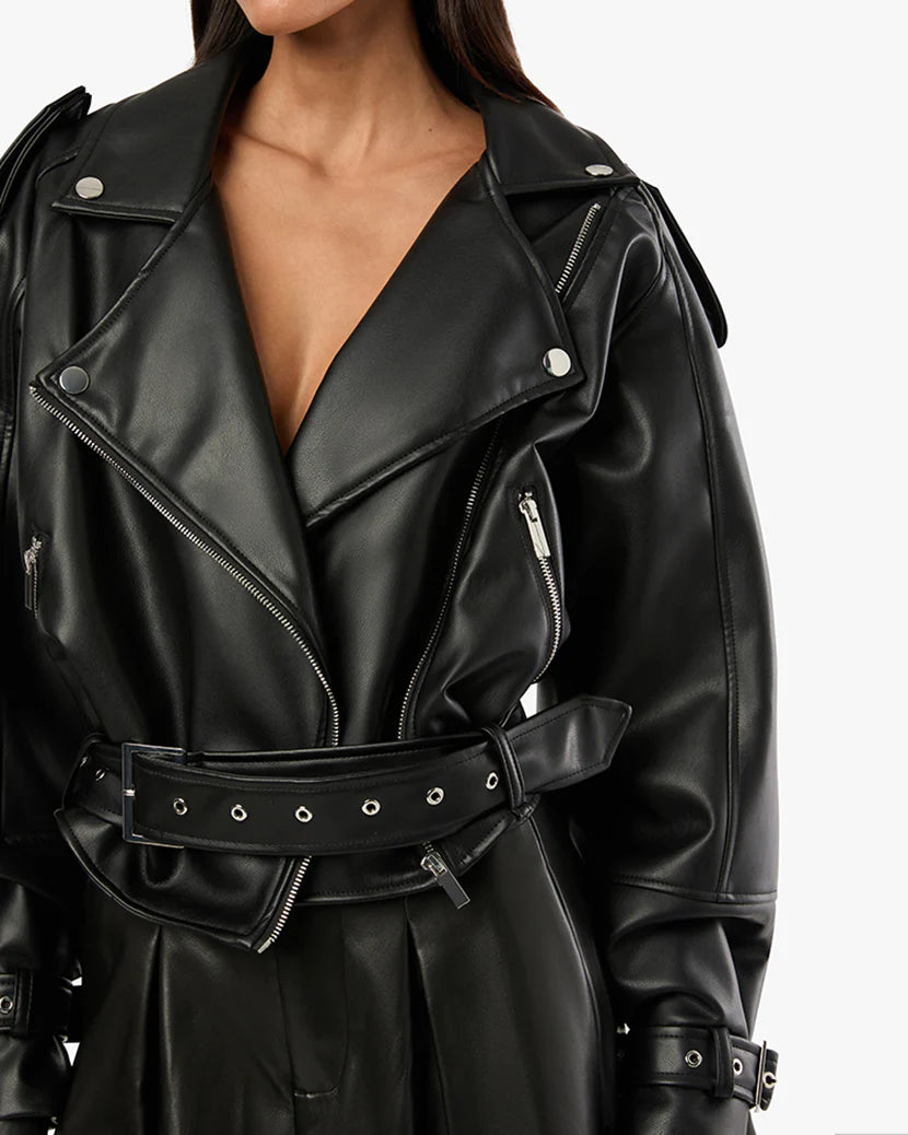 Cropped Moto Jacket Black, Coat Jacket by We Wore What | LIT Boutique