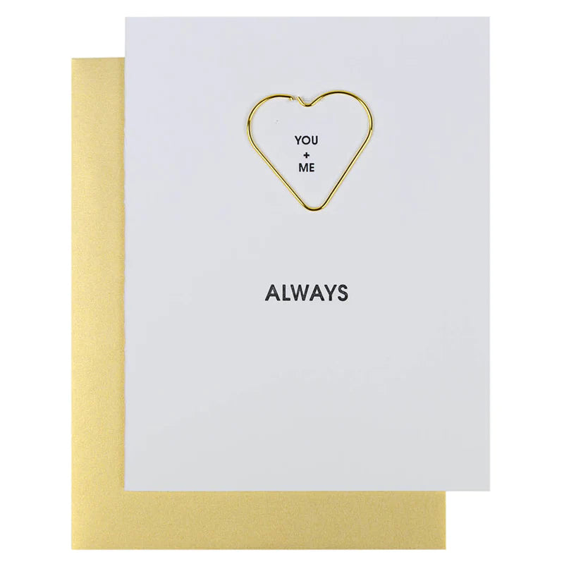 You + Me Always Letterpress Card, Paper Gift by Chez Gagne | LIT Boutique
