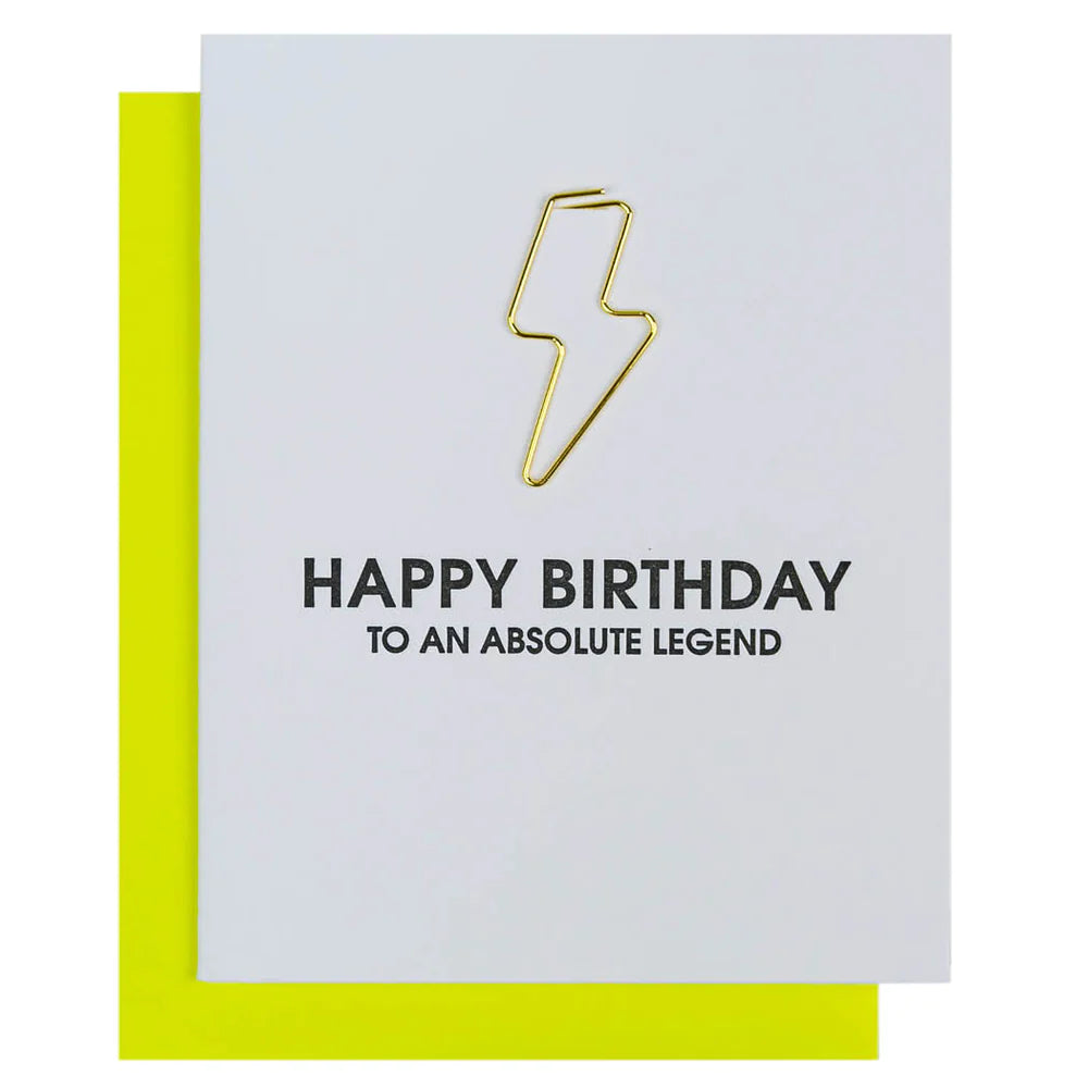 Absolute Legend Paper Clip Letterpress Card, Paper Gift by Chez Gagne | LIT Boutique