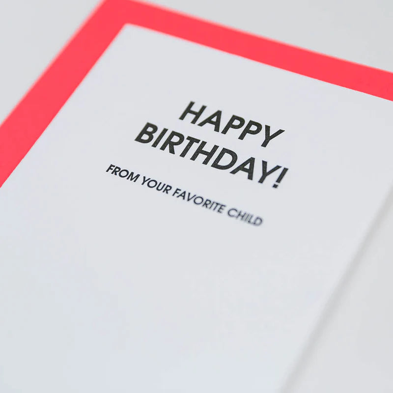 Birthday Favorite Child Letterpress Card, Paper Gift by Chez Gagne | LIT Boutique