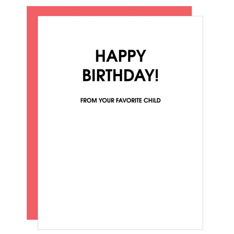 Birthday Favorite Child Letterpress Card, Paper Gift by Chez Gagne | LIT Boutique