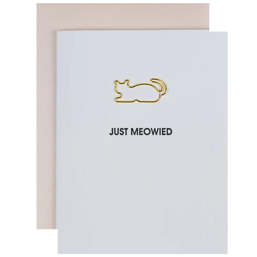 Just Meowied Paper Clip Letterpress Card, Paper Gift by Chez Gagne | LIT Boutique