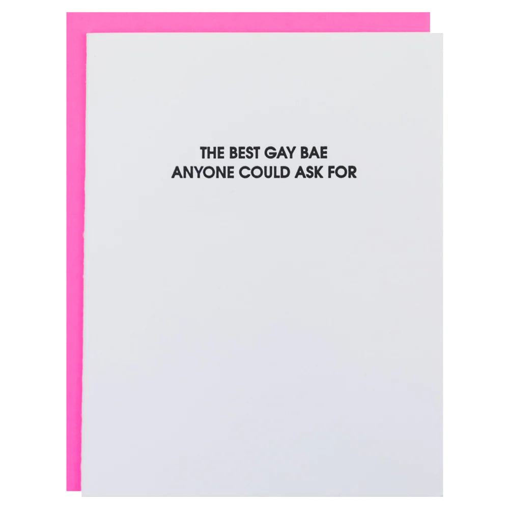 Best Gay BAE Letterpress Card, Paper Gift by Chez Gagne | LIT Boutique