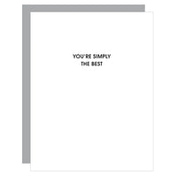 Thumbnail for You're Simply The Best Letterpress Card, Paper Gift by Chez Gagne | LIT Boutique