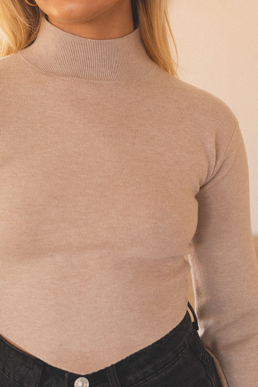 Social Battery Charged Sweater Taupe, Sweater by Le Lis | LIT Boutique