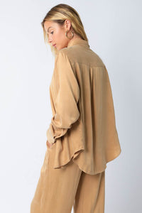 Thumbnail for Leanna Top Camel, Long Blouse by Olivaceous | LIT Boutique