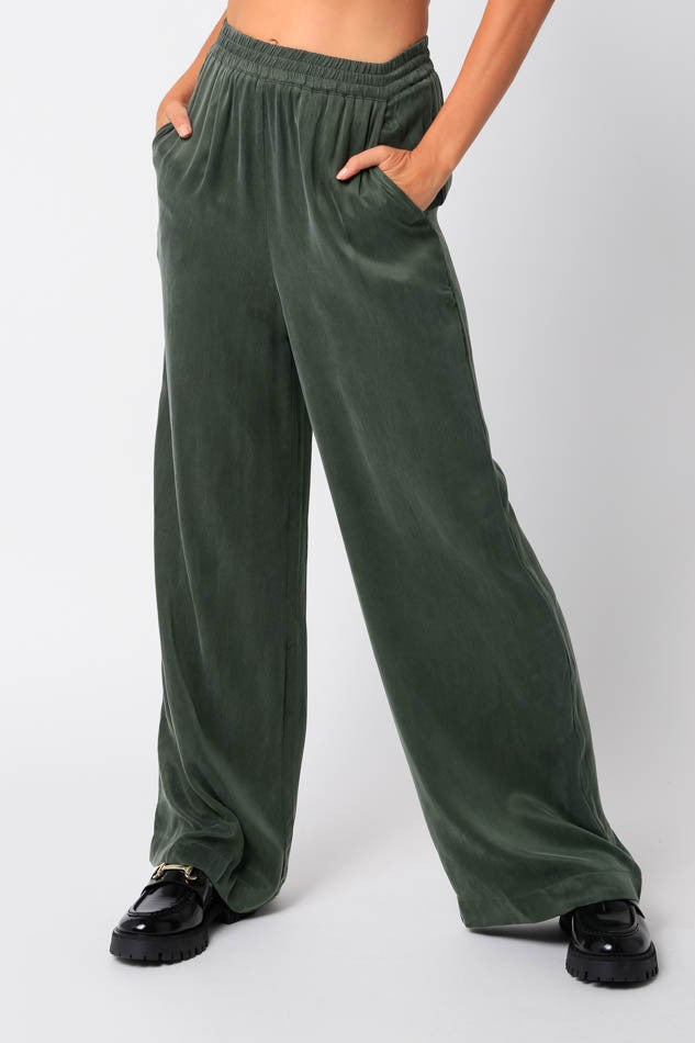 Leanna Pants Hunter Green, Pant Bottom by Olivaceous | LIT Boutique
