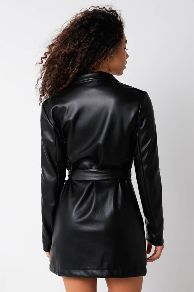 Maegan Open Coat Dress Black, Mini Dress by Olivaceous | LIT Boutique