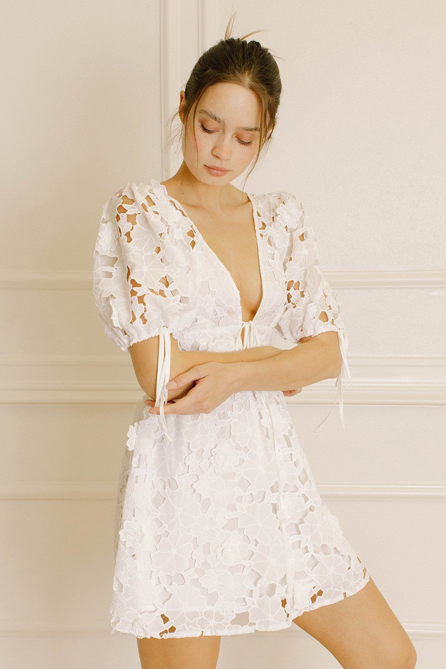 White Floral Mini Dress | LIT Boutique