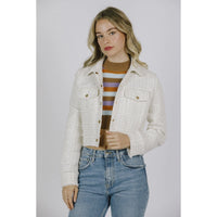 Thumbnail for Cropped Gold Button Jacket White, Jacket by Storia | LIT Boutique