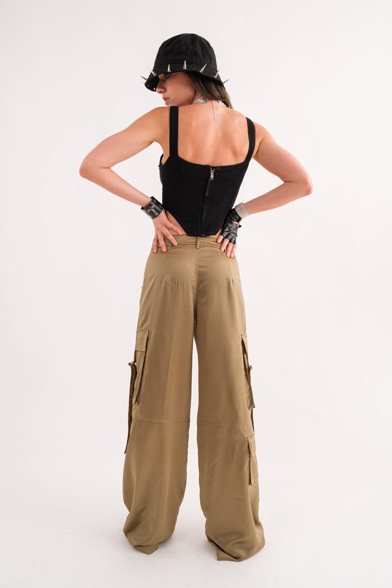 Cargo Pant With Buckle Strap Pockets Olive, Pant Bottom by Signature 8 | LIT Boutique