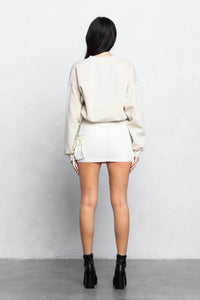 Thumbnail for Said Outloud Cargo Skirt Ivory, Mini Skirt by No Vacancy | LIT Boutique