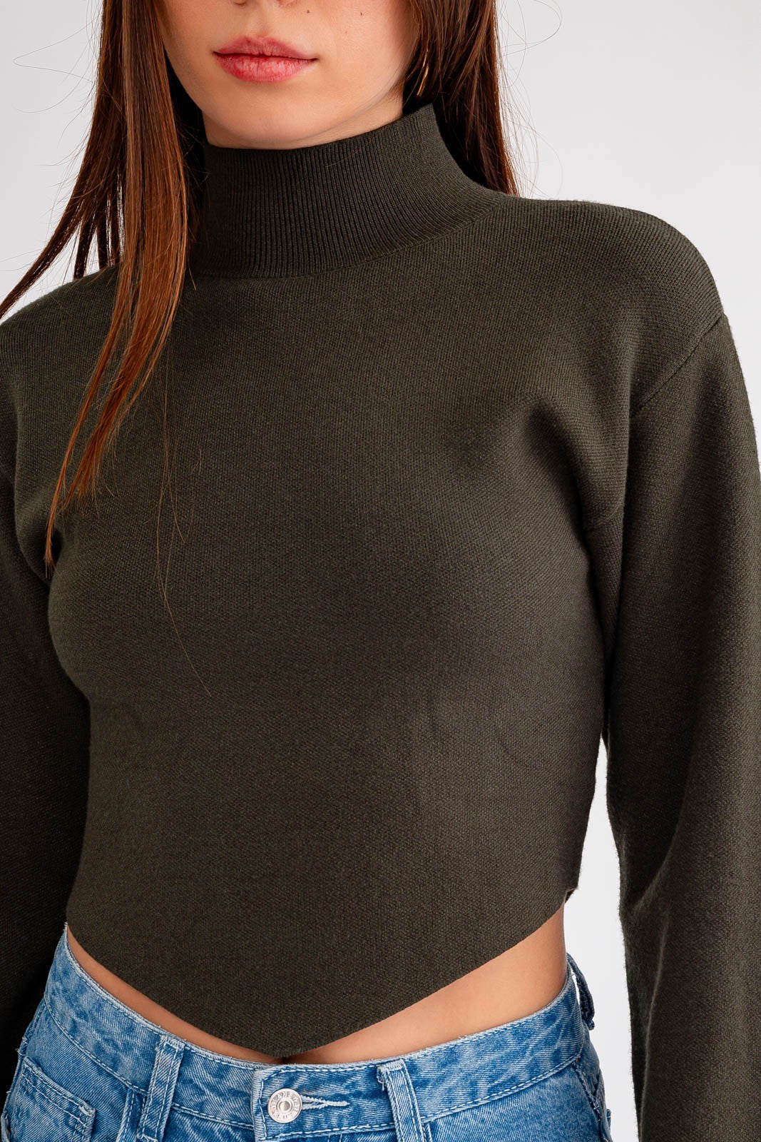 Social Battery Charged Sweater Olive Green, Sweater by Le Lis | LIT Boutique