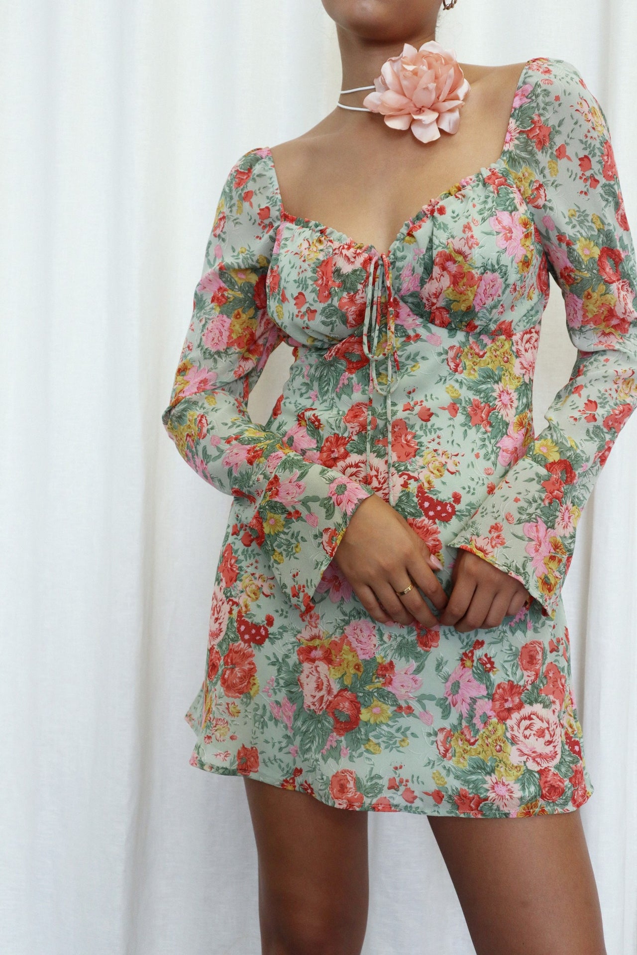 Kiley Mini Dress Sage, Mini Dress by Bailey Rose | LIT Boutique