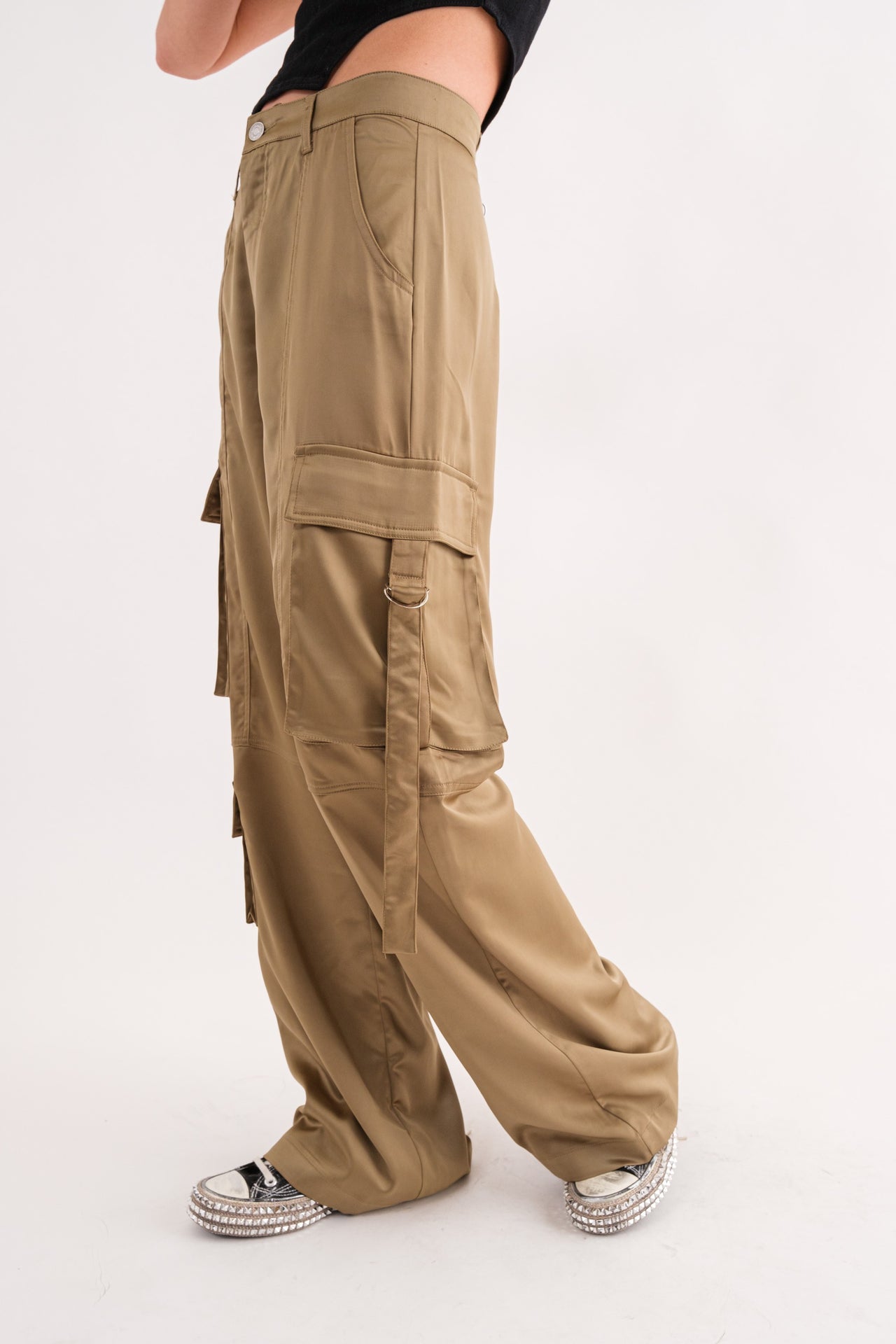 Cargo Pant With Buckle Strap Pockets Olive, Pant Bottom by Signature 8 | LIT Boutique