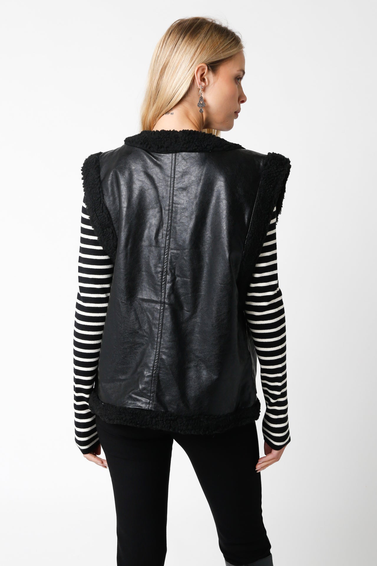 Crisp Sunday Vest Black, Jacket by Olivaceous | LIT Boutique