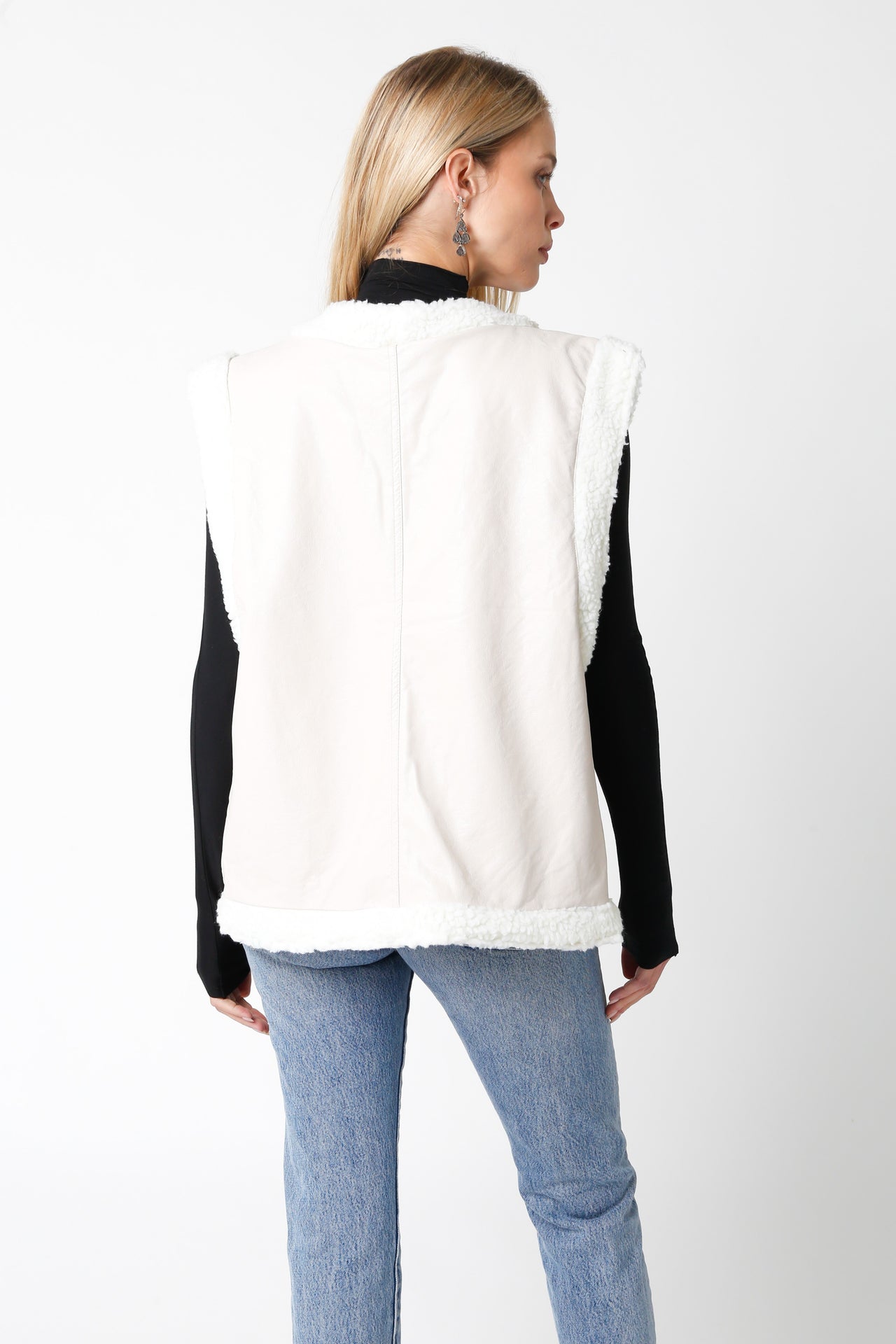 Crisp Sunday Vest Ecru, Jacket by Olivaceous | LIT Boutique