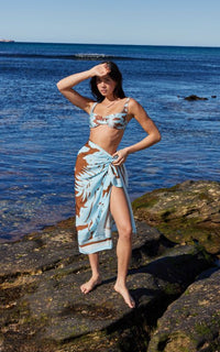 Thumbnail for Tiki Sarong Blue Tropical, Swim by Mink Pink | LIT Boutique