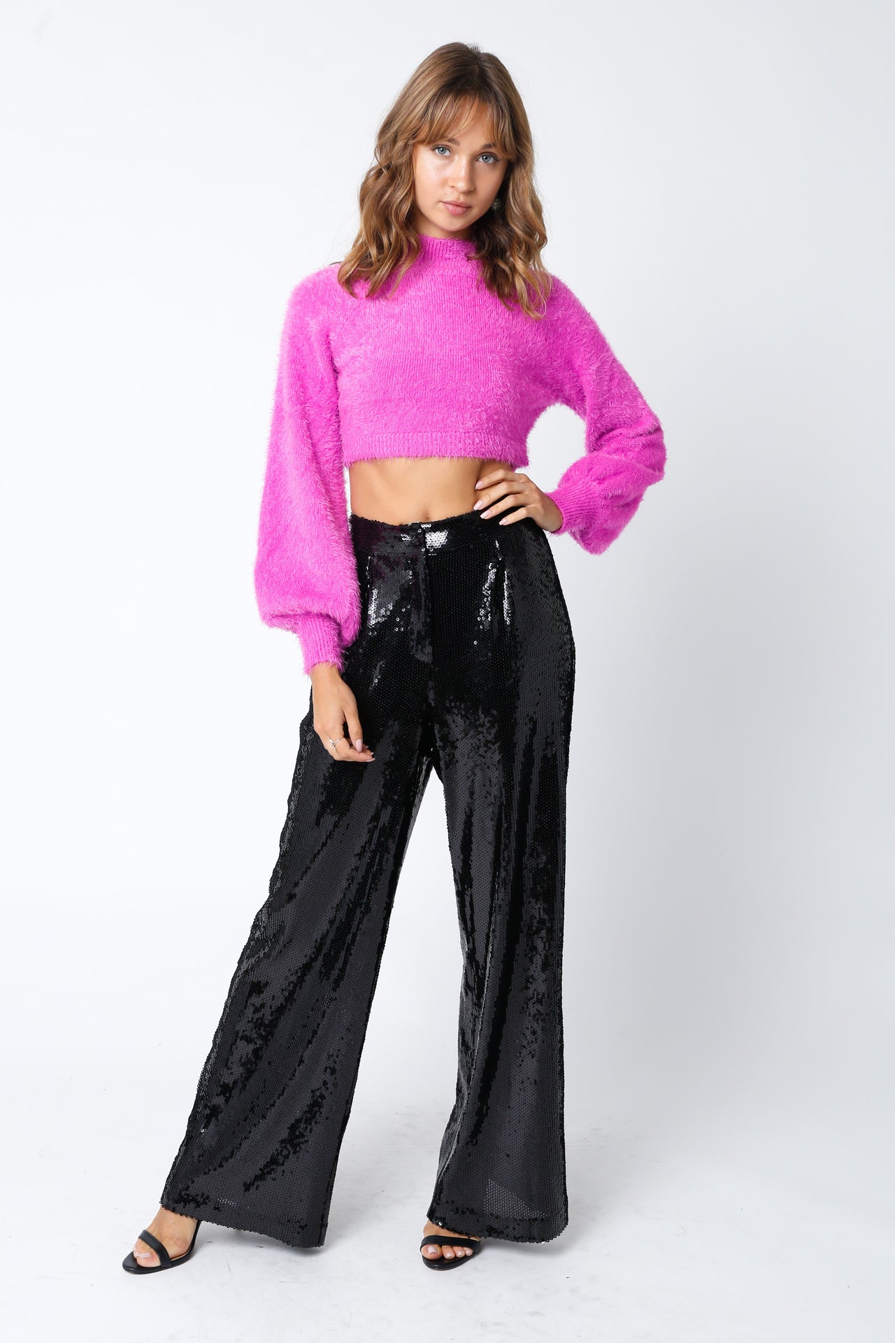 Sequin Pants Black, Pant Bottom by Olivaceous | LIT Boutique