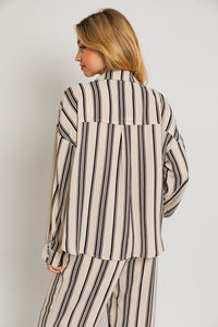 Thumbnail for Lines On The Run Blouse, Long Tee by Le Lis | LIT Boutique