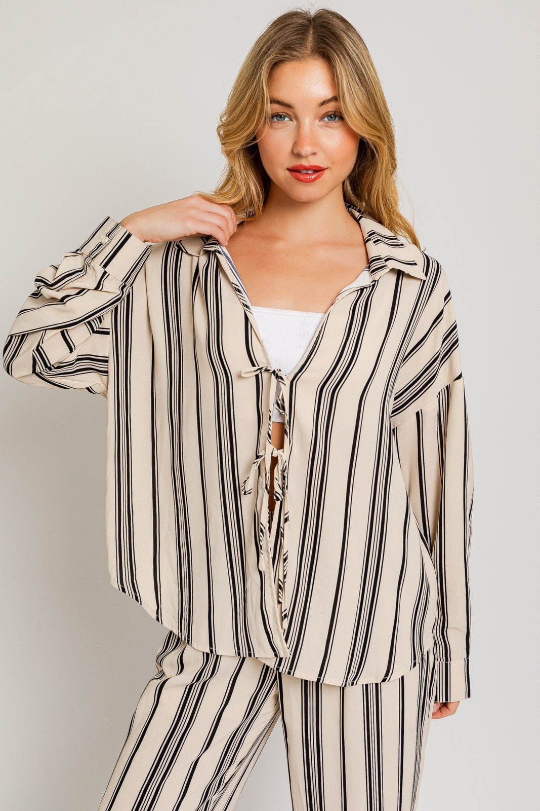 Lines On The Run Blouse, Long Tee by Le Lis | LIT Boutique