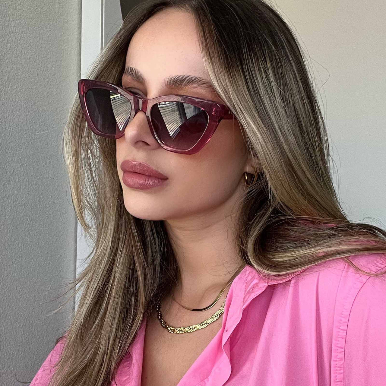 Camila Macarena Pink Crystal Wine Gradient Sunglasses, Sunglass Acc by DIFF Eyewear | LIT Boutique