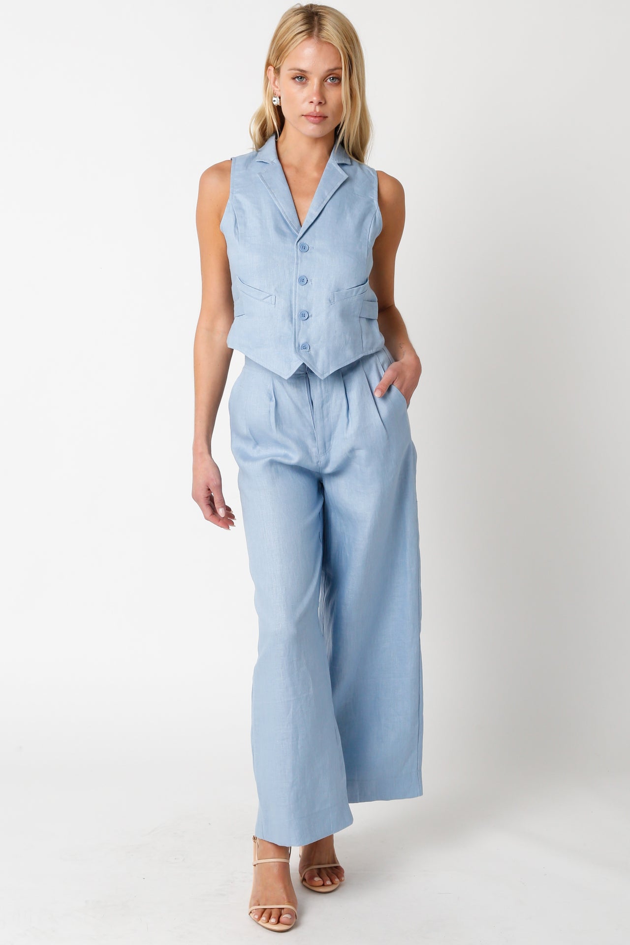 Make It Count Pants Blue, Pant Bottom by Olivaceous | LIT Boutique