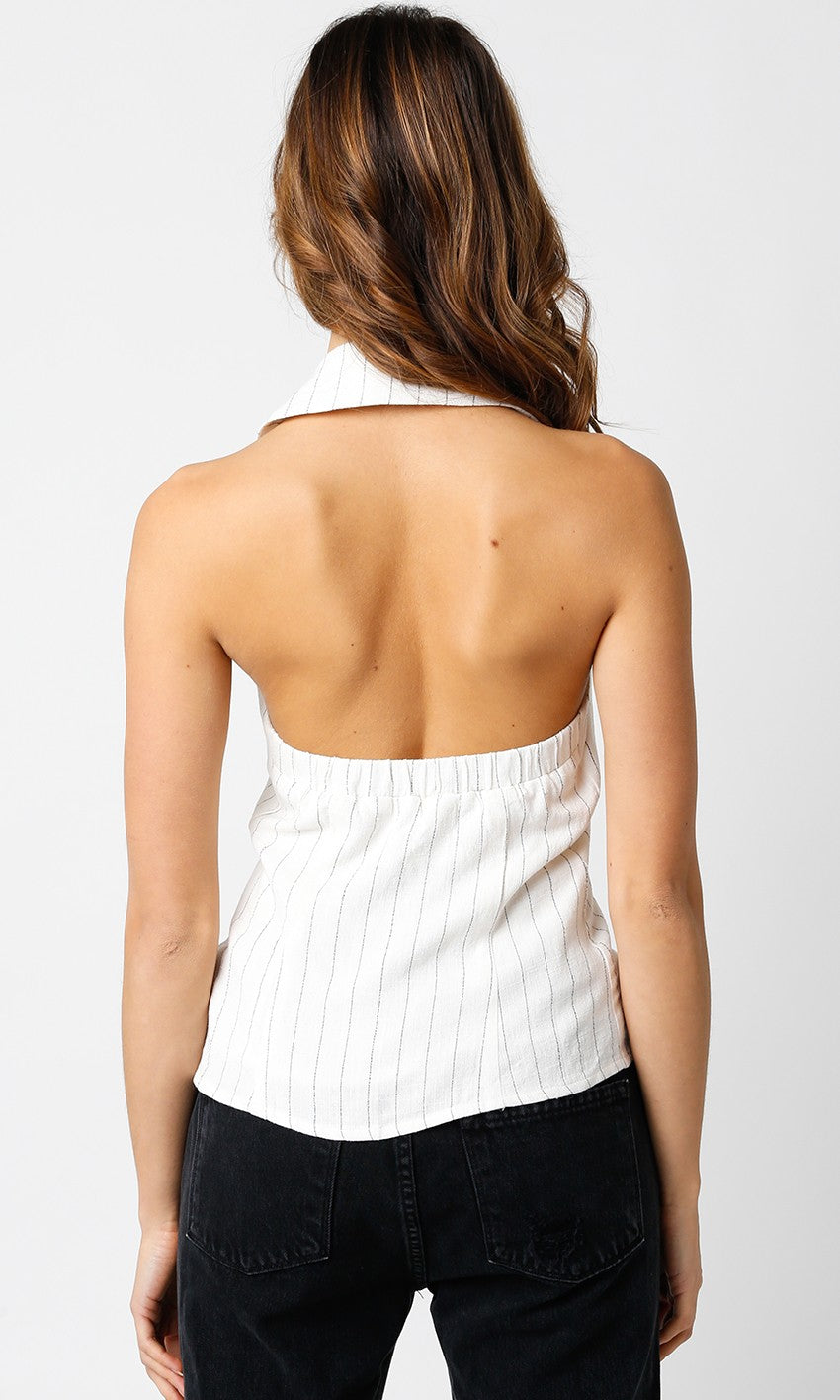 So Classic Top Ivory Black, Tank Blouse by Olivaceous | LIT Boutique