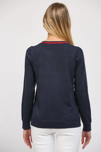 Thumbnail for American Dream Sweater Navy, Sweater by Fate | LIT Boutique