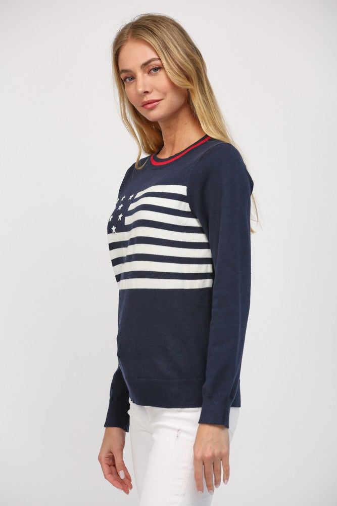American Dream Sweater Navy, Sweater by Fate | LIT Boutique