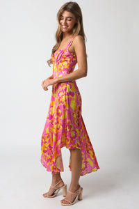 Thumbnail for Floral Sunset Mini Dress Pink, Mini Dress by Olivaceous | LIT Boutique