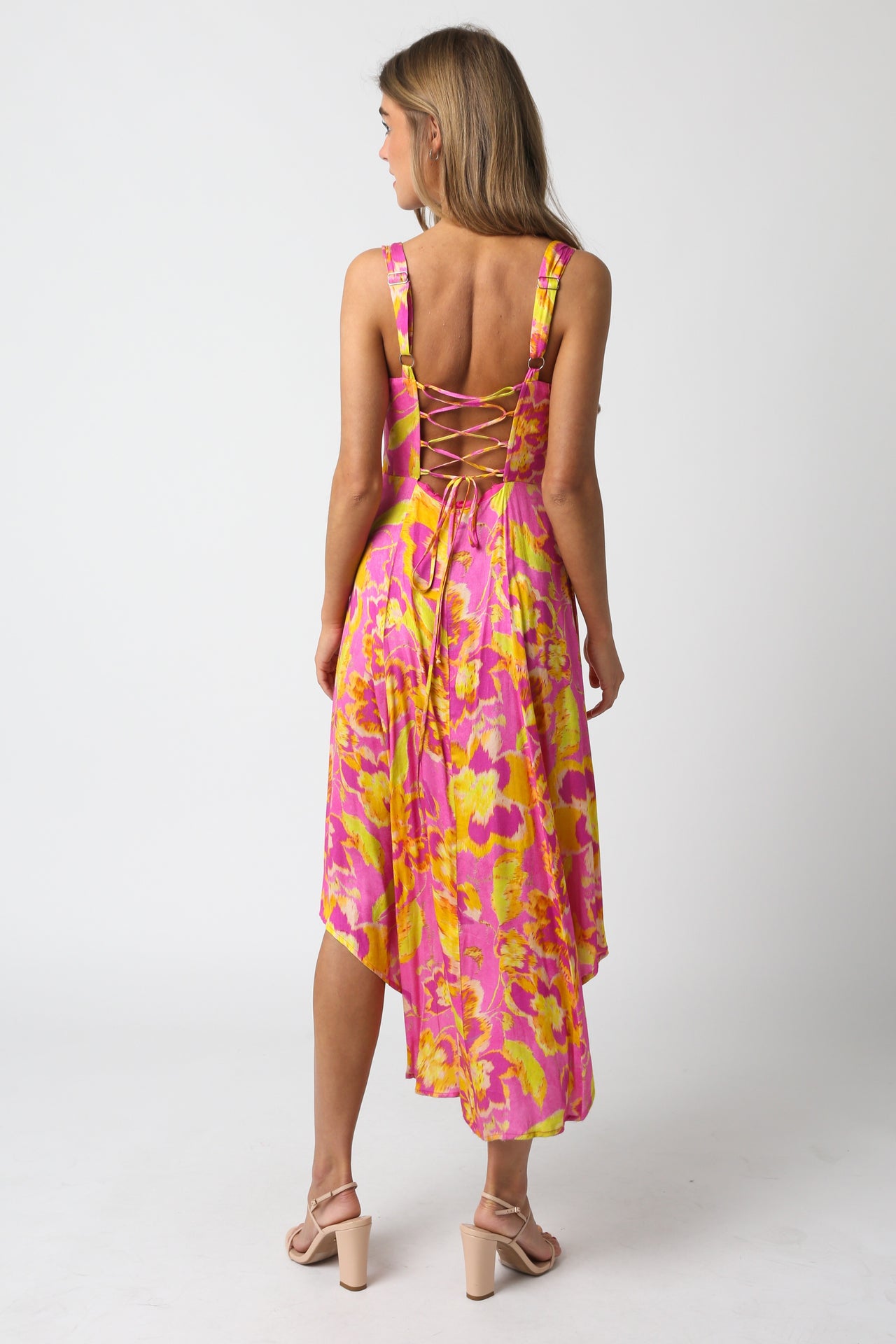 Floral Sunset Mini Dress Pink, Mini Dress by Olivaceous | LIT Boutique