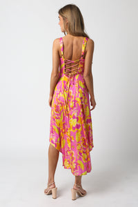 Thumbnail for Floral Sunset Mini Dress Pink, Mini Dress by Olivaceous | LIT Boutique