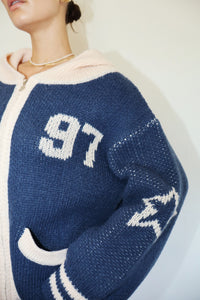 Thumbnail for Jerry Varsity Oversized Knit Hoodie, Jacket by Bailey Rose | LIT Boutique