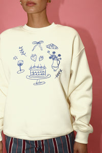 Thumbnail for Little Things Crew Neck Navy, Sweat Lounge by Bailey Rose | LIT Boutique