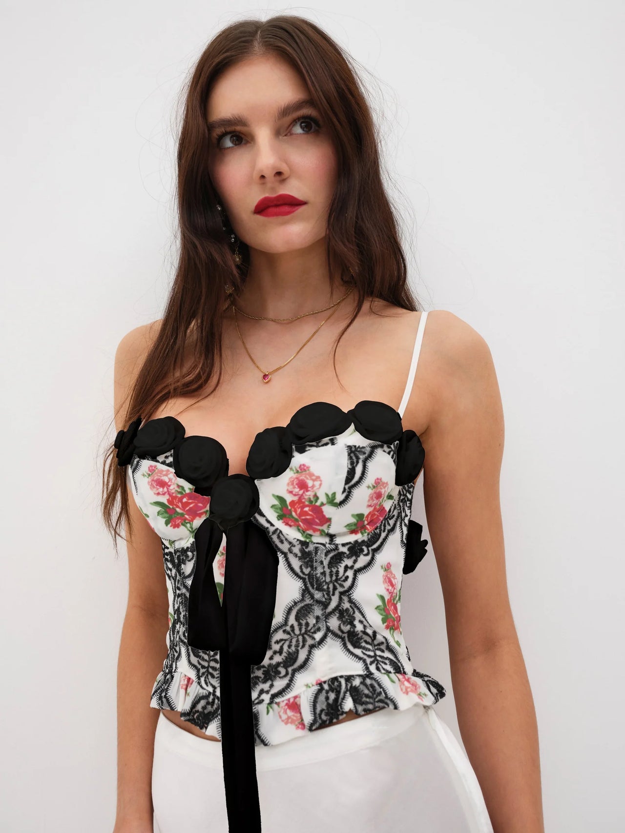 Corset Top With Feathers Camisole Top With Support Big Bust Corset