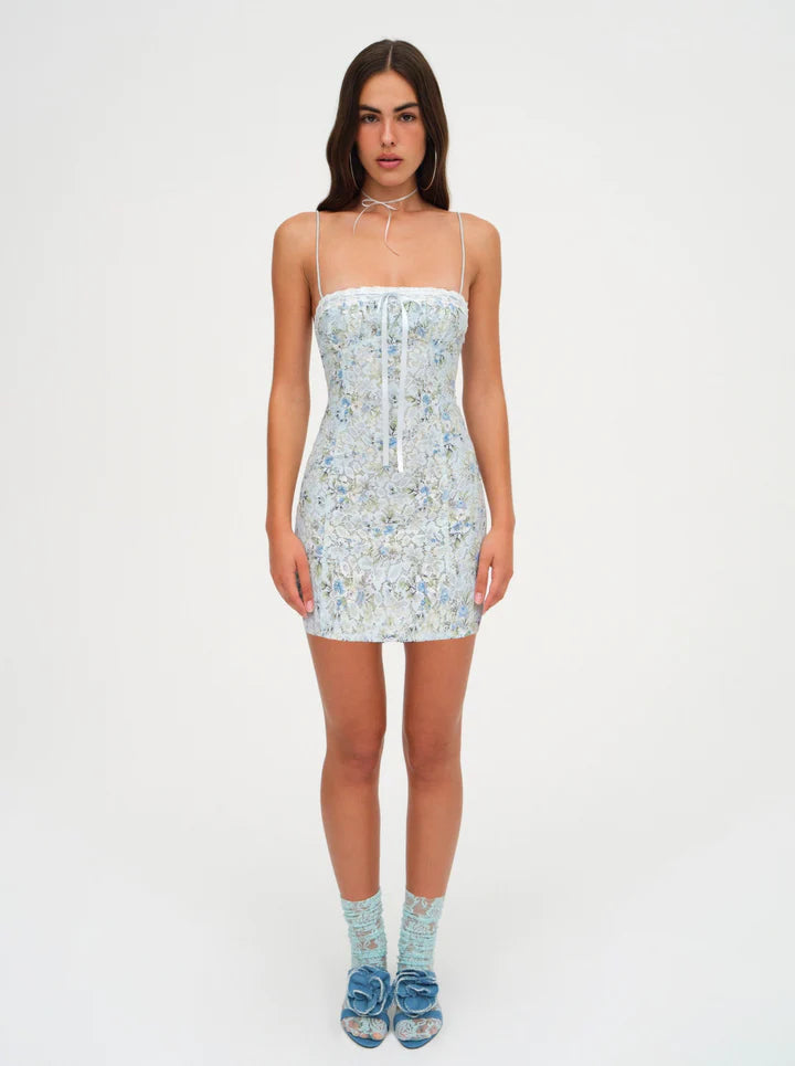 Claire Mini Dress Blue, Mini Dress by For Love and Lemons | LIT Boutique