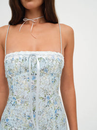 Thumbnail for Claire Mini Dress Blue, Mini Dress by For Love and Lemons | LIT Boutique