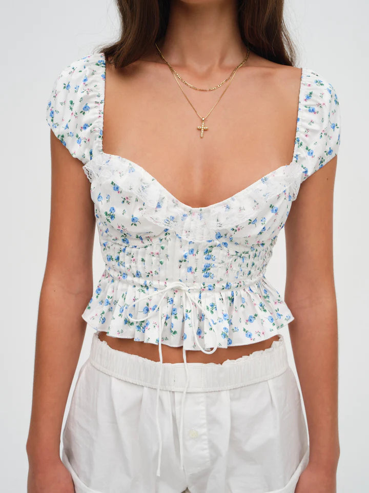 Opal Blouse Cream White, Short Blouse by For Love and Lemons | LIT Boutique